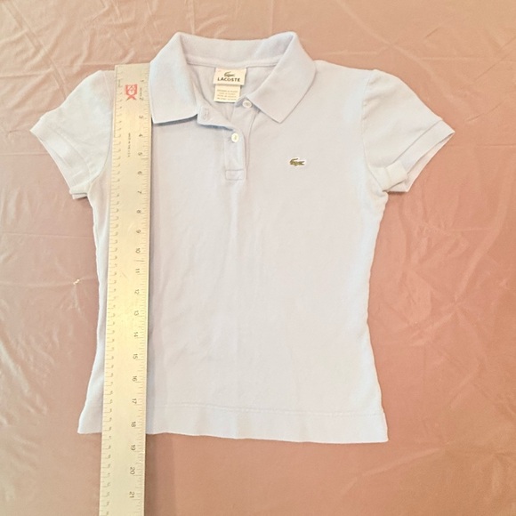Lacoste Y2K Light Blue Women’s Short Sleeve Polo Tee Size 36 XS/Small MSRP $98 - Picture 7 of 10